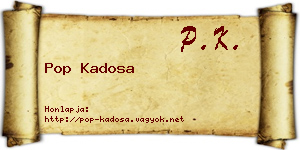 Pop Kadosa névjegykártya