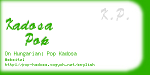 kadosa pop business card